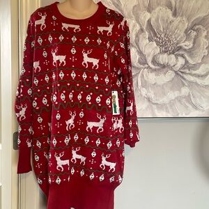 Modcloth / Tipsy Elves Reindeer Sweater Dress Sz XL